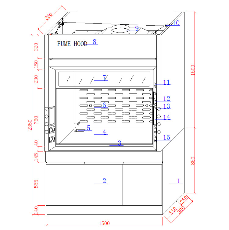 Galvanized Steel Basic Fume Hood φ250