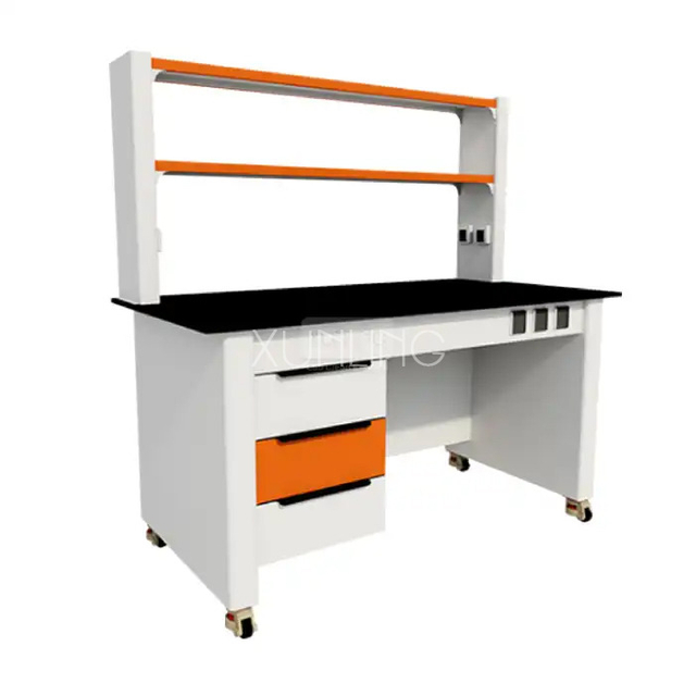 Laboretabelle mit Reagenzienregal einstellbar