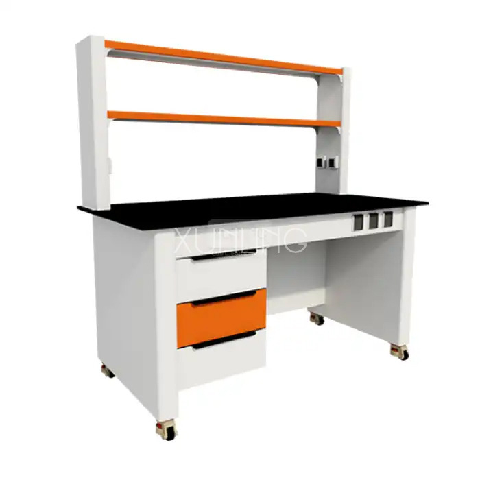 Laboretabelle mit Reagenzienregal einstellbar